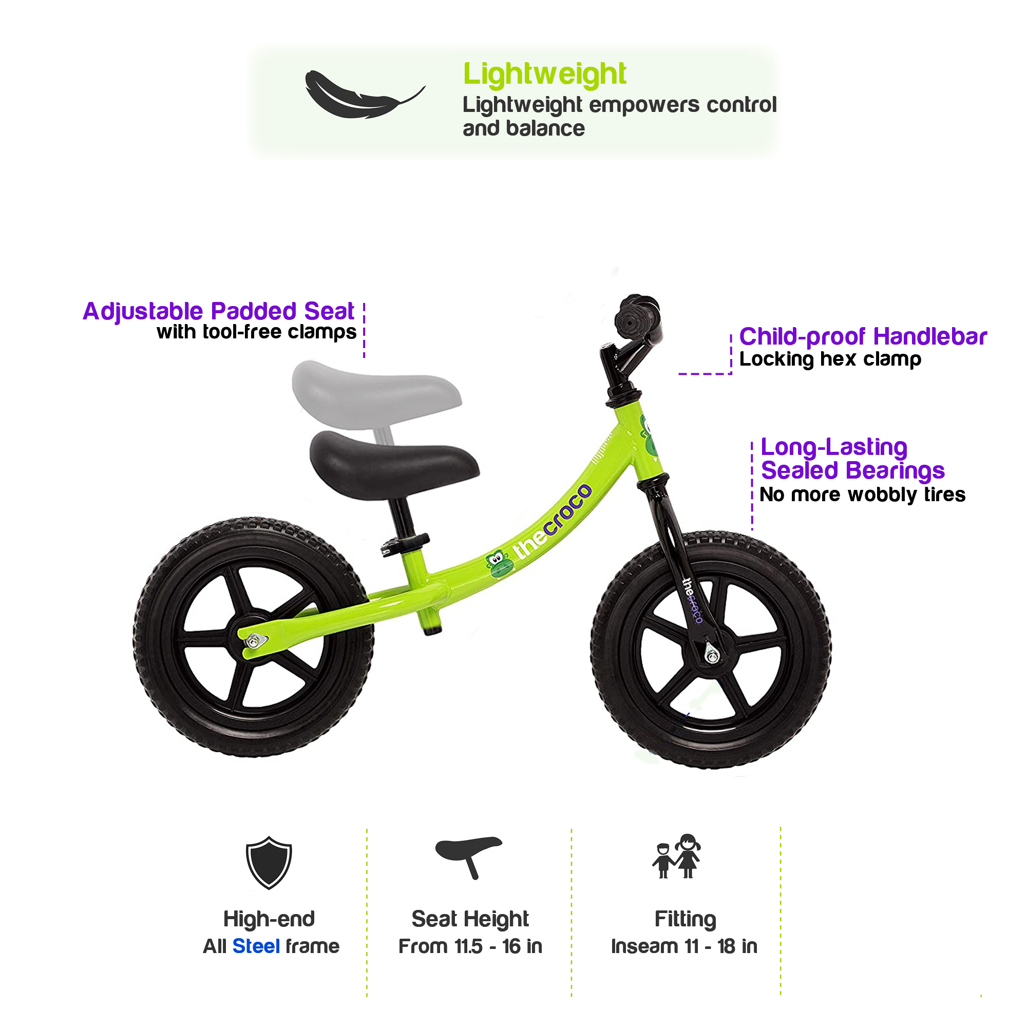 Steel balance bike sales